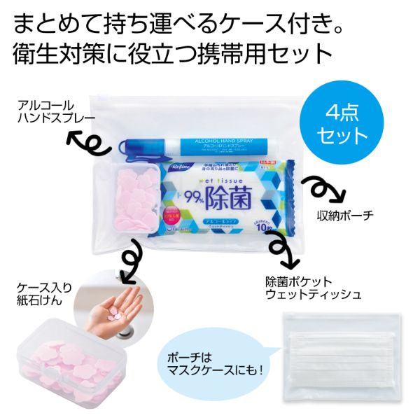アルコール消毒剤 備えて安心 衛生対策4点セット 2322690
