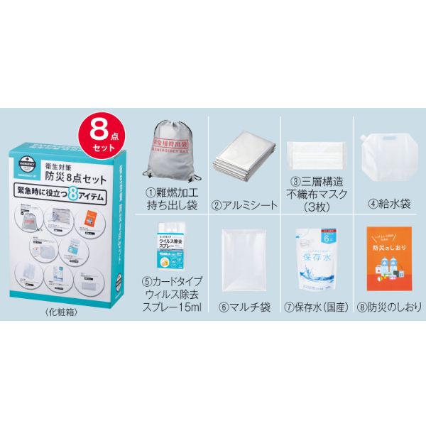 【防災】避難セット 衛生対策 防災8点セット 2697090