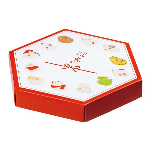 ギフト箱 19-1323 六角BOX迎春 ヤマニパッケージ