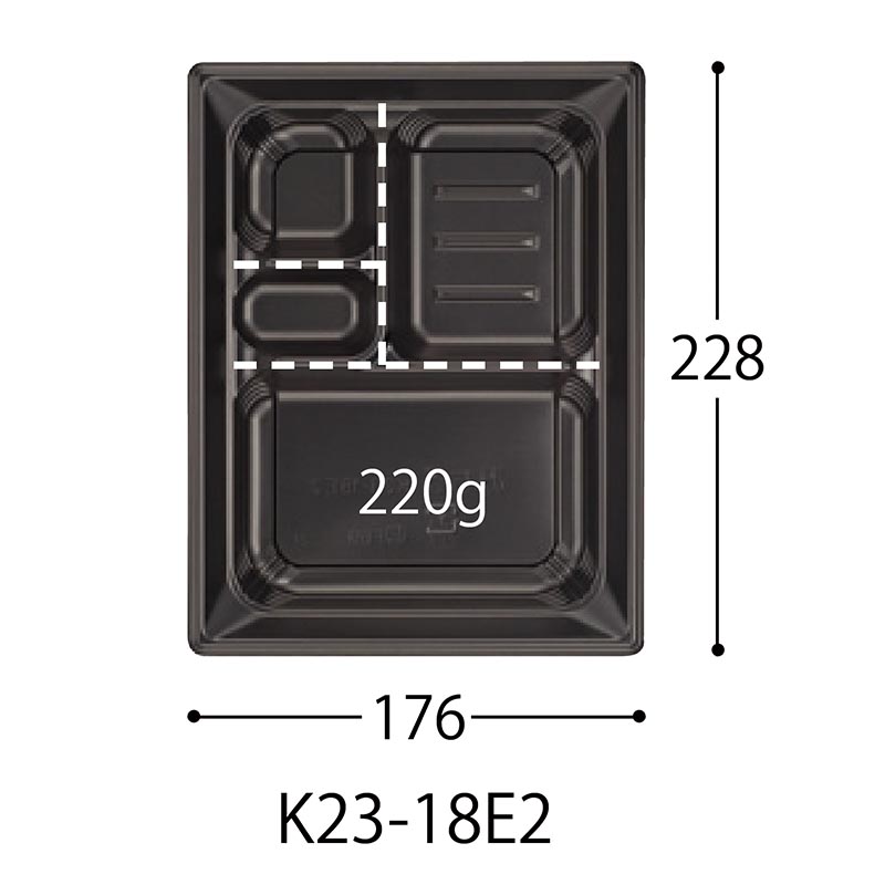 弁当容器 CTみちるK23-18E2百花PBK 中央化学