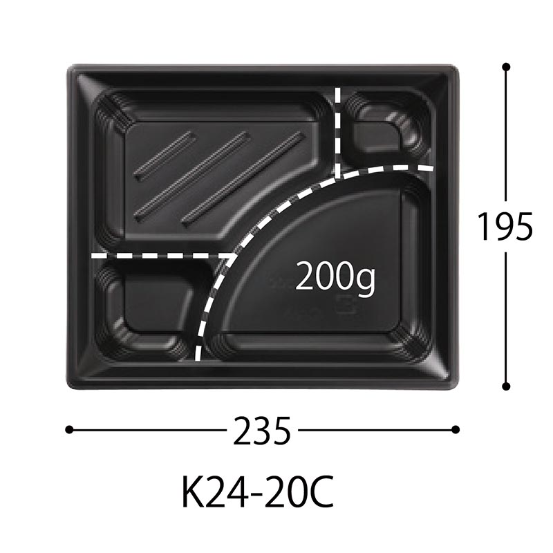弁当容器 CT みちる K24-20C 百花P-BK 中央化学