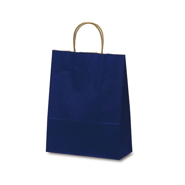 紙手提袋 1579 自動紐手提袋 T-X カラー(紺) ベルベ