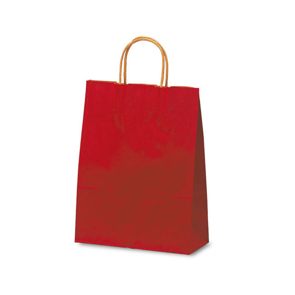 紙手提袋 1580 自動紐手提袋 T-X カラー(赤) ベルベ
