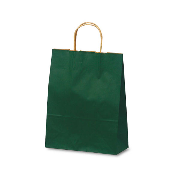 紙手提袋 1581 自動紐手提袋 T-X カラー(緑) ベルベ