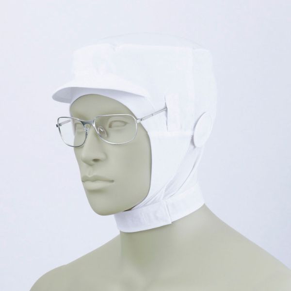 衛生用帽子 9-1016_L ショート頭巾帽子 兼用 白 L 住商モンブラン