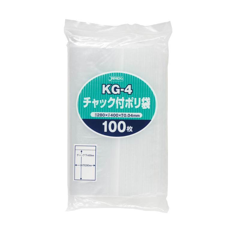 KG-4 チャック付ポリ透明100枚 ジャパックス