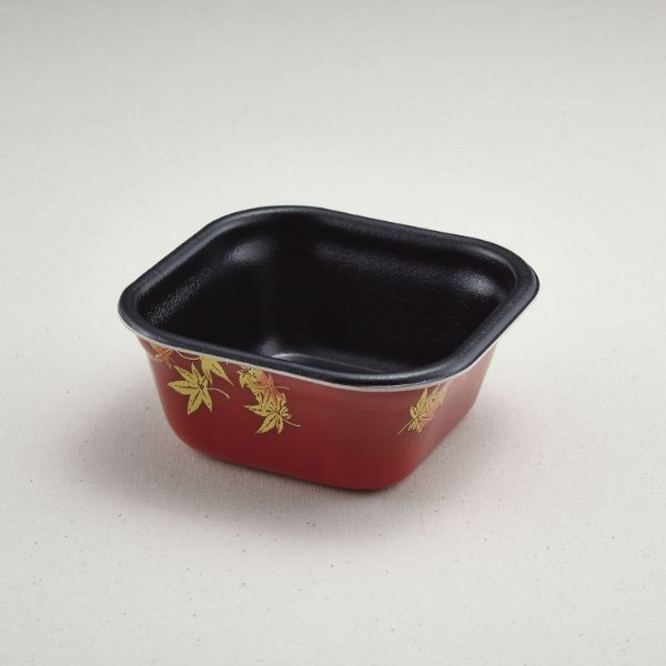 どんぶり容器 どん重 大盛(本体)耐熱赤もみじ内黒 青葉紙業