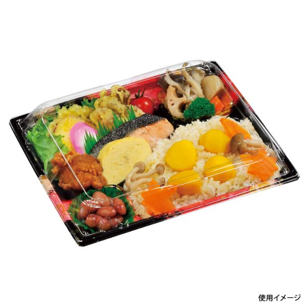 弁当容器 巧膳 23-20-2H 華やぎ赤 福助工業