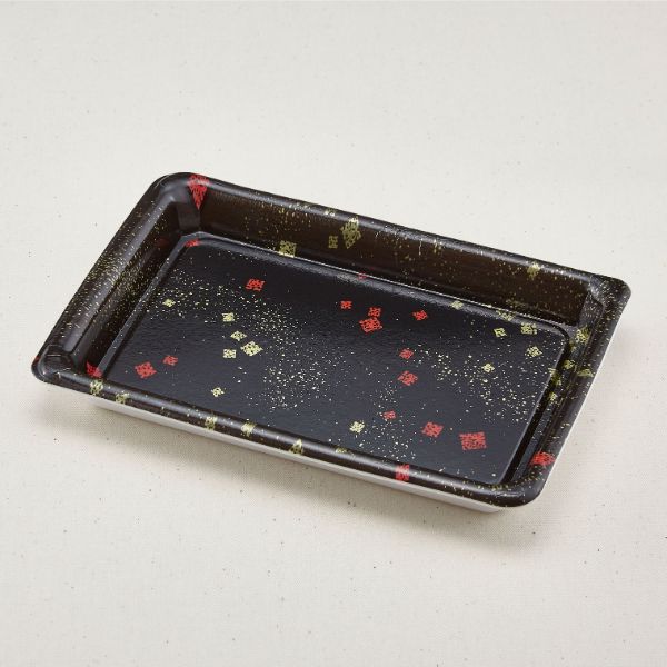 弁当容器 あさ折 7(本体)黒まきえ 青葉紙業
