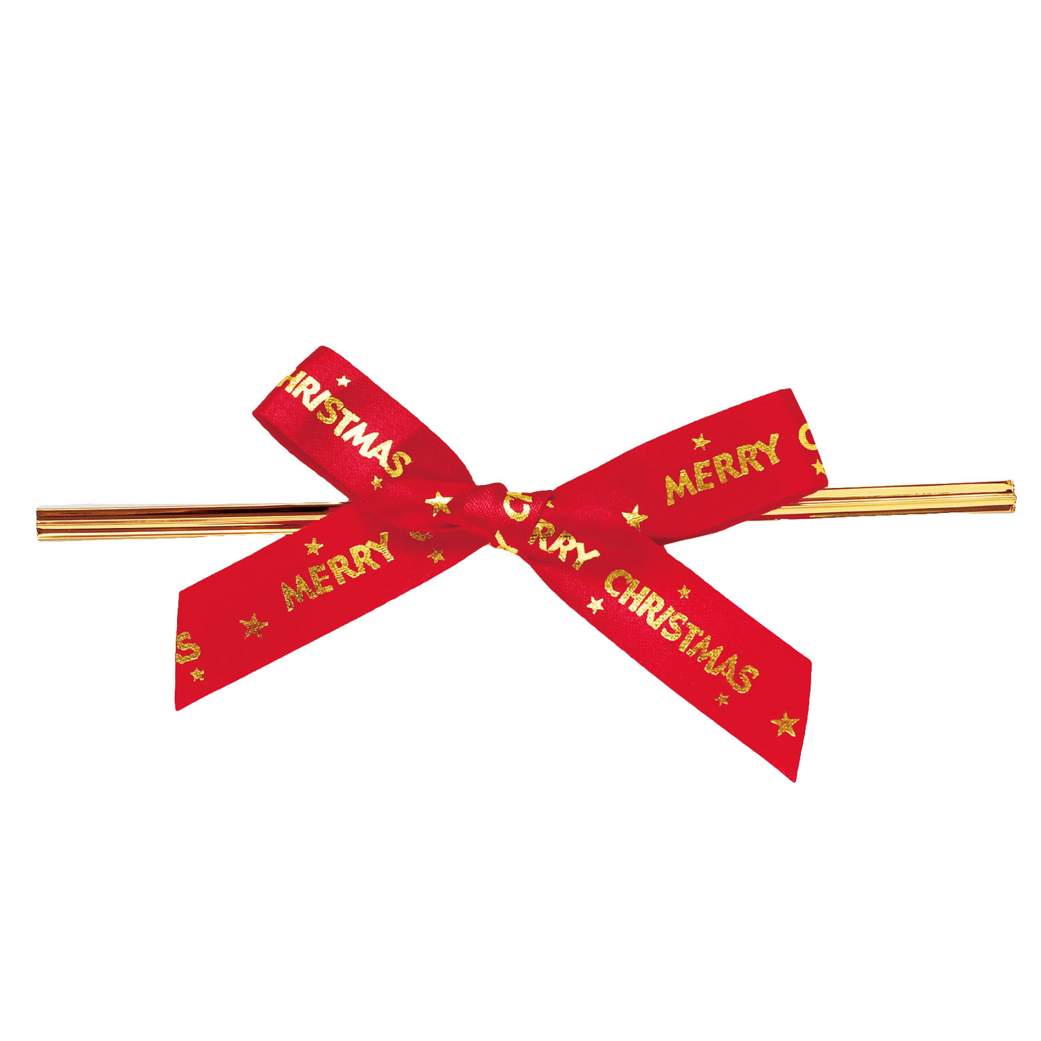 リボン・タイ 青山 7430-01 クリスマスタイドボウS ビニタイ120cm付 100枚入