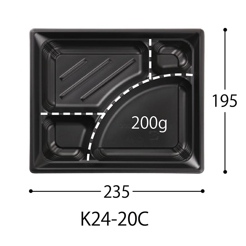 弁当容器 CT みちる K24-20C 花絵R-BK 身 中央化学