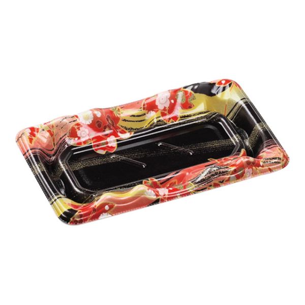 寿司容器 大波皿1-3(V1) 本体 風花赤 エフピコ
