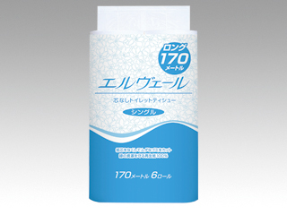 トイレットペーパー エルヴェールトイレットティシュー シングル 170m 6R(芯ナシ) エリエール