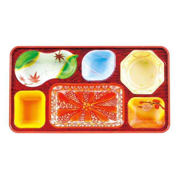 食器 PR-6 [本体]赤40・内C [蓋]透明・花吹雪(ピンク) タカギ産業