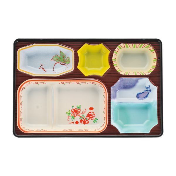 食器 PR-12 [本体]黒・内B [蓋]透明・花吹雪(イエロー) タカギ産業