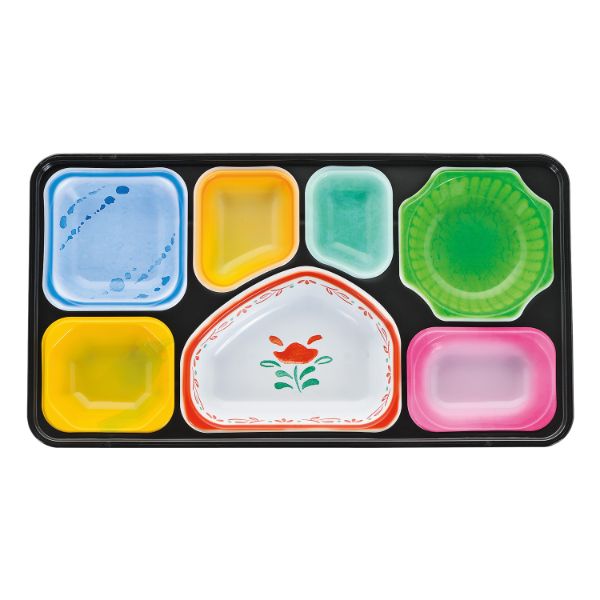 食器 PR-27 [本体]黒・内A [蓋]透明・京ちりめん(グリーン)27 (2) タカギ産業