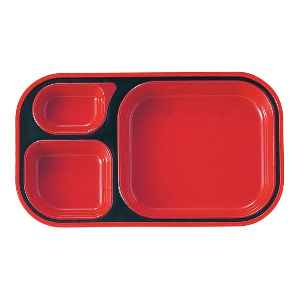 食器 FW-500 [本体]黒・内赤40 [蓋]透明・やまぶき タカギ産業