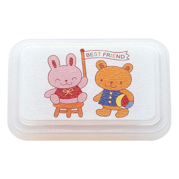 食器 B-128Y [本体]イエロー10 [蓋]透明・アニマルクラブA タカギ産業