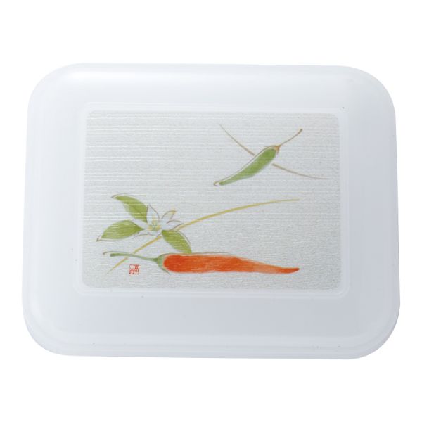 食器 B-407 [本体]ワイン [蓋]透明・ししとう タカギ産業