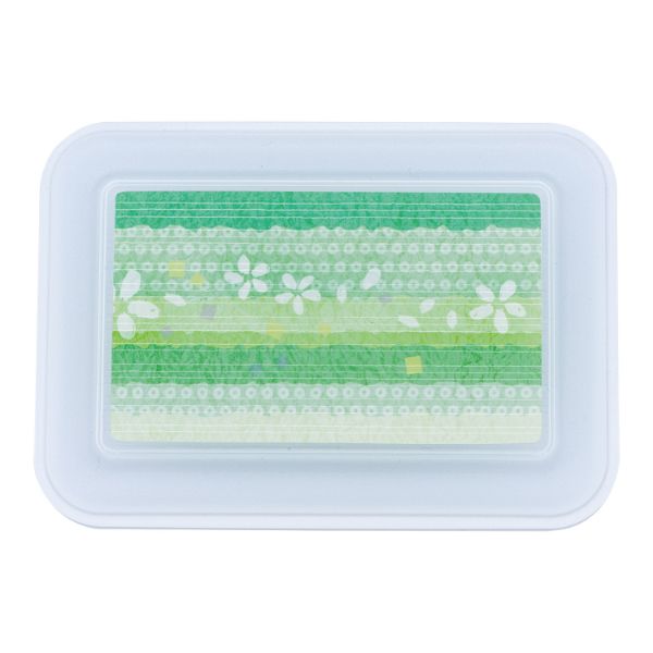 食器 B-504 [本体]ワイン [蓋]透明・京ちりめん(グリーン) タカギ産業