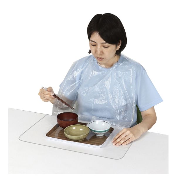 【介護/医療】食事用エプロン ポケット付使い捨て食事用エプロン100枚入 アーテック