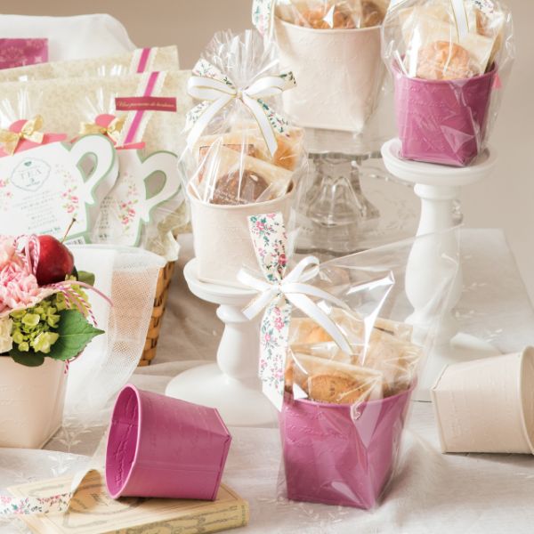 フラワー什器 NFブリキポット-3 クリーム(6個) ヘッズ