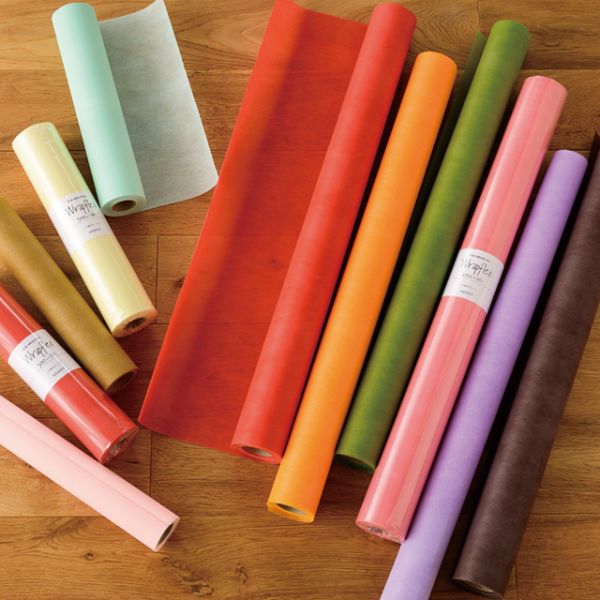 贈答用飾り WRAPFLEXショート不織布ロール-Pピンク(1巻) ヘッズ