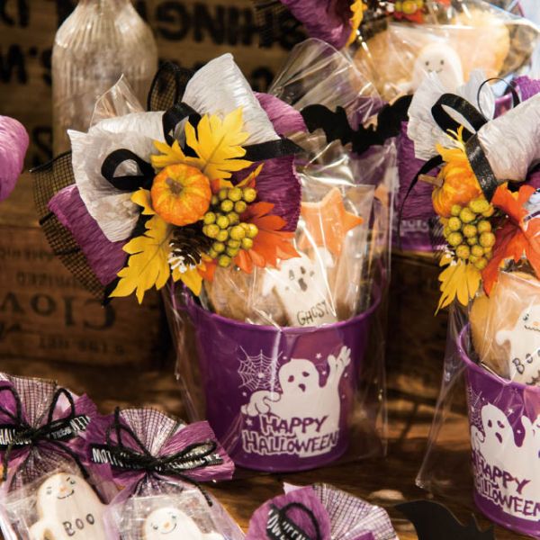 販売什器 アメリカンハロウィンブリキバケツーS(6個) ヘッズ