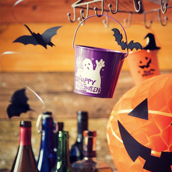 販売什器 アメリカンハロウィンブリキバケツーS(6個) ヘッズ