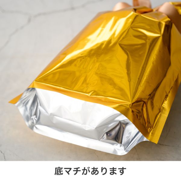 袋 アルミ蒸着リボン付バッグ-M ゴールド(10枚) ヘッズ