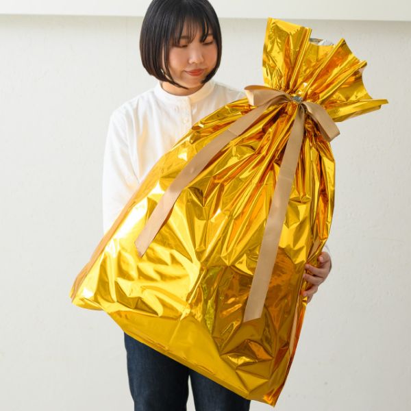 袋 アルミ蒸着リボン付バッグ-XL ゴールド(10枚) ヘッズ