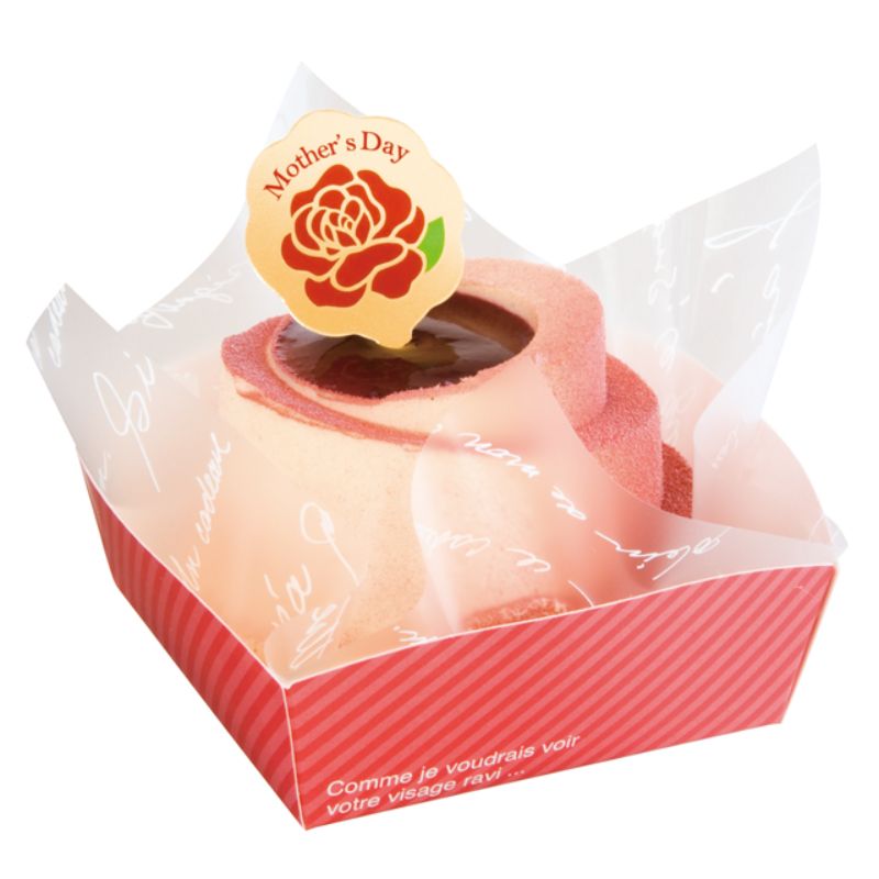 ケーキトレー カフェオレケーキトレイ レッド(100枚) ヘッズ