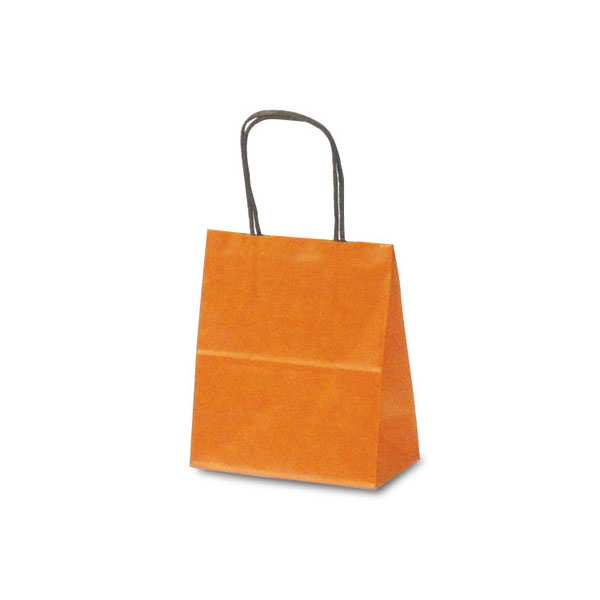 紙手提袋 1113 自動紐手提袋 T-1 カラー(オレンジ) ベルベ