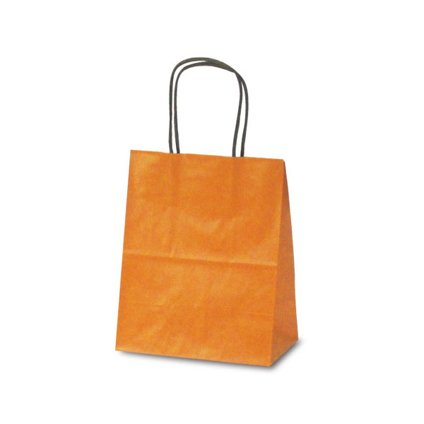 紙手提袋 1212 自動紐手提袋 T-2 カラー(オレンジ) ベルベ
