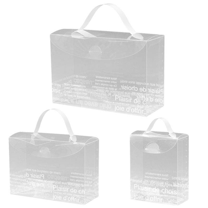 ギフト箱 カフェオレハンドル付クリアPPBOX-L(20枚) ヘッズ