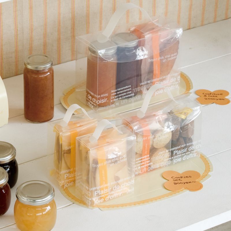 ギフト箱 カフェオレハンドル付クリアPPBOX-M(20枚) ヘッズ