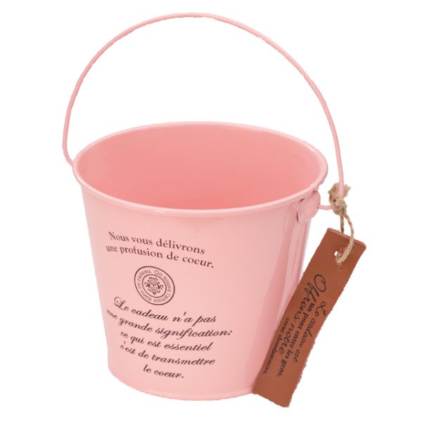 フラワー什器 カンパーニュブリキバケツ-S ピンク(6個) ヘッズ