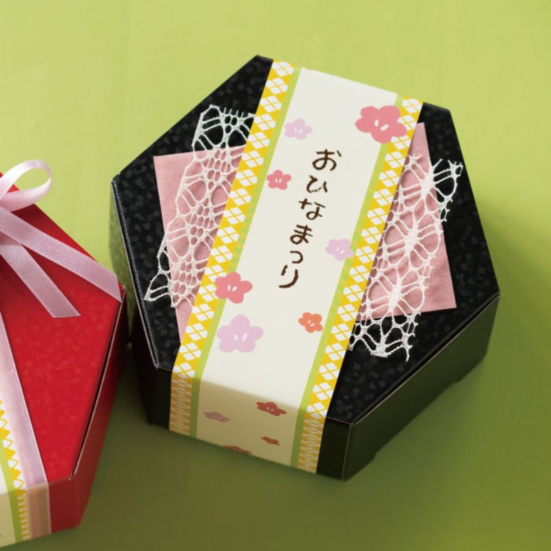 ギフト箱 キラビ六角BOX-M ブラック(10枚) ヘッズ