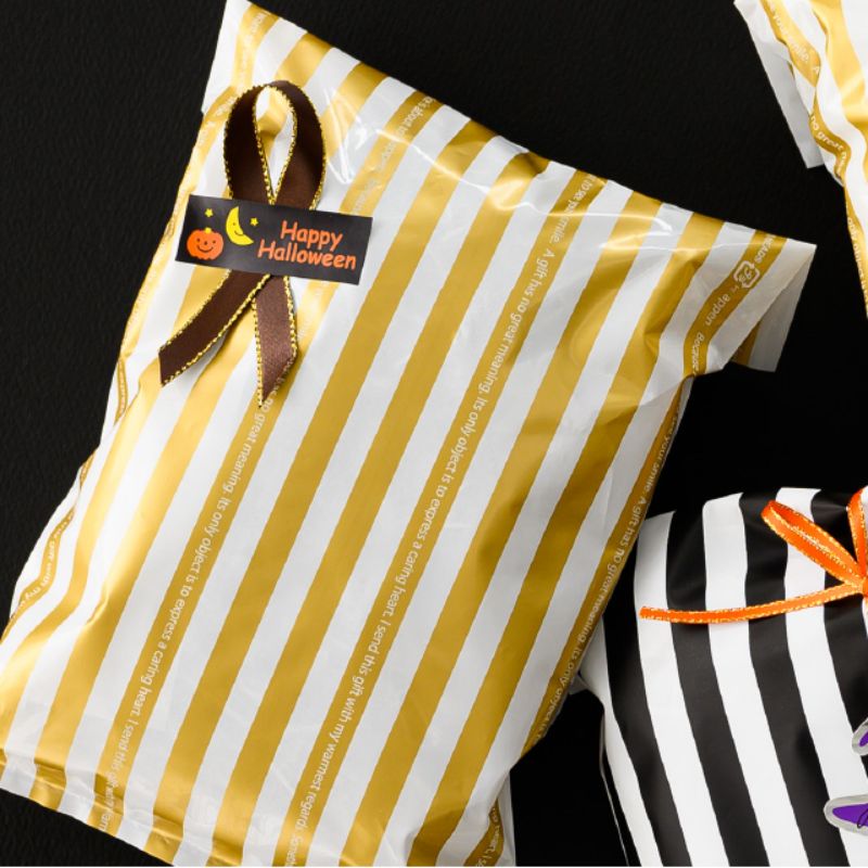 袋 ゴールドストライプギフトバッグ-SS(50枚) ヘッズ