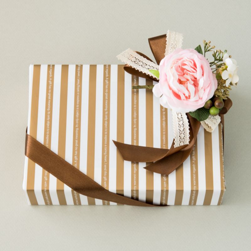 ゴールドストライプ包装紙-1(全紙)(50枚) ヘッズ