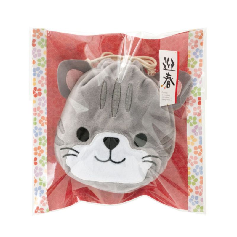袋 サバトラネコ巾着バッグ-S(10枚) ヘッズ