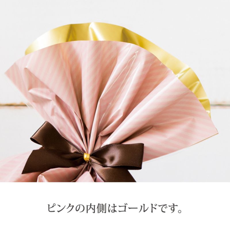 ヘッズ ラッピング袋(平袋) ストライプOPPギフトバッグ ピンク-5(50枚)