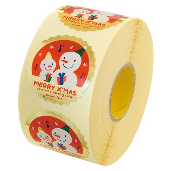 スノーマンロールシール-2(500枚) ヘッズ