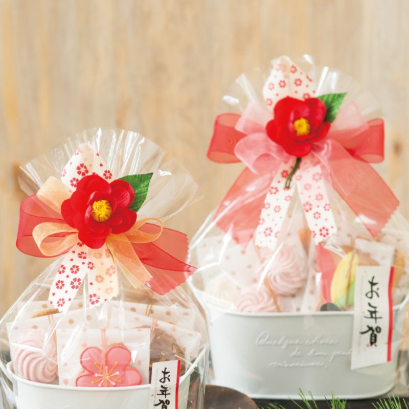 贈答用飾り ツバキフルリール-S レッド-1(10本) ヘッズ