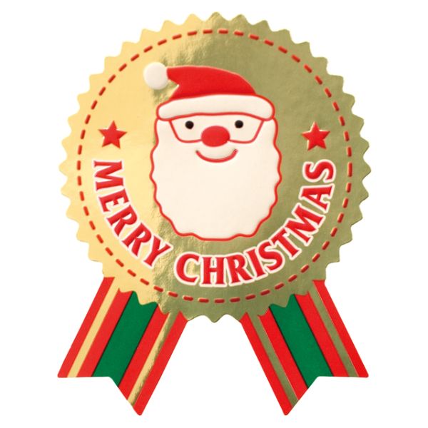 クリスマスサンタ リボン型シール(100枚) ヘッズ
