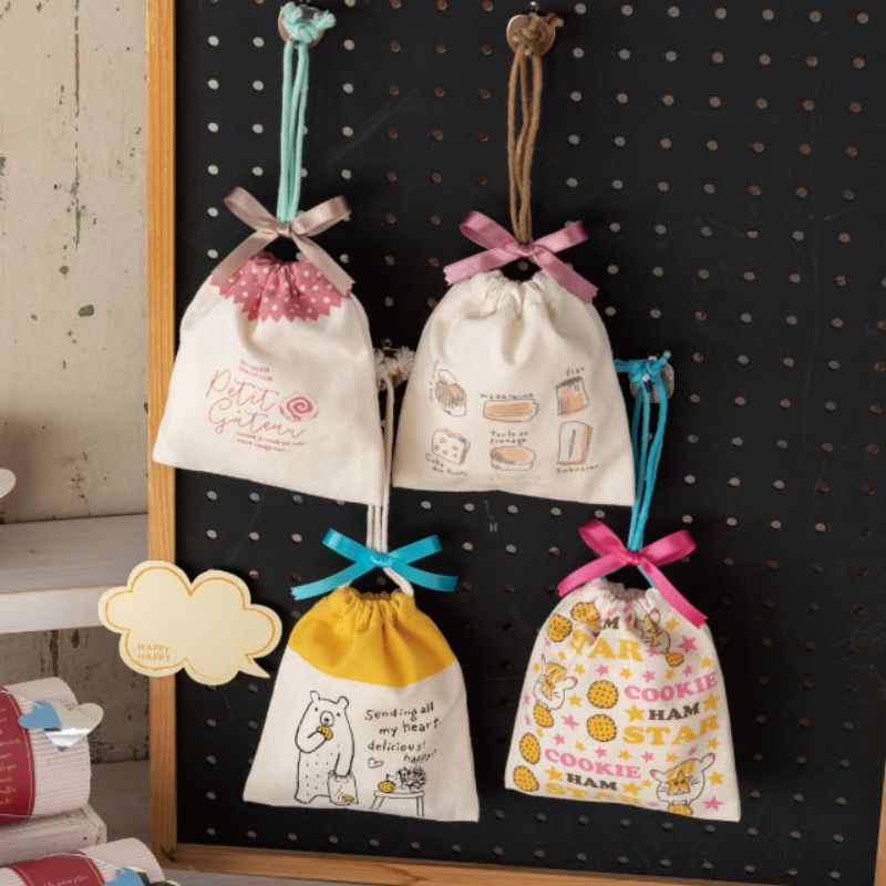 ヘッズ 布製巾着袋 ナチュラルパティスリー巾着バッグ-S(10枚)