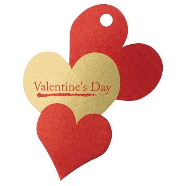 贈答用飾り バレンタインデイハート型タッグ-5(50枚) ヘッズ
