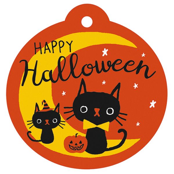 贈答用飾り ハロウィンタッグ-2 黒猫(30枚) ヘッズ