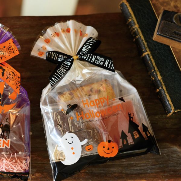 贈答用飾り ハロウィンプリントリボンワイヤータイ-1(30個) ヘッズ