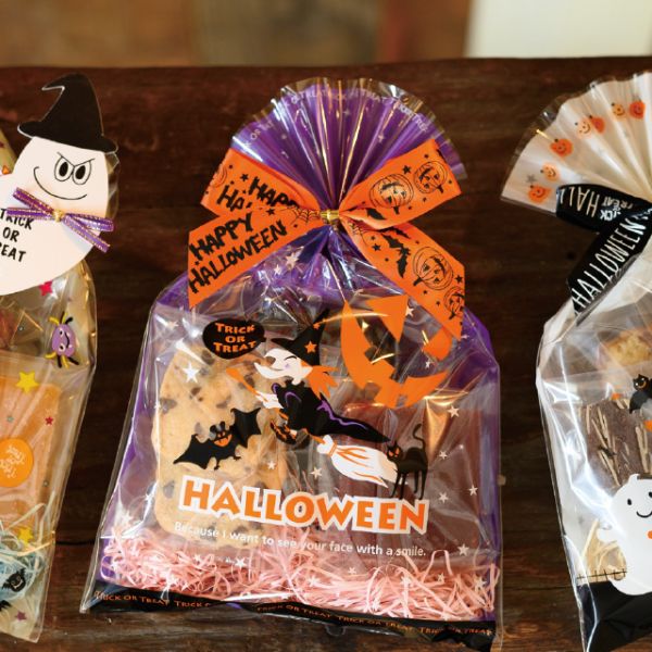 贈答用飾り ハロウィンプリントリボンワイヤータイ-2(30個) ヘッズ